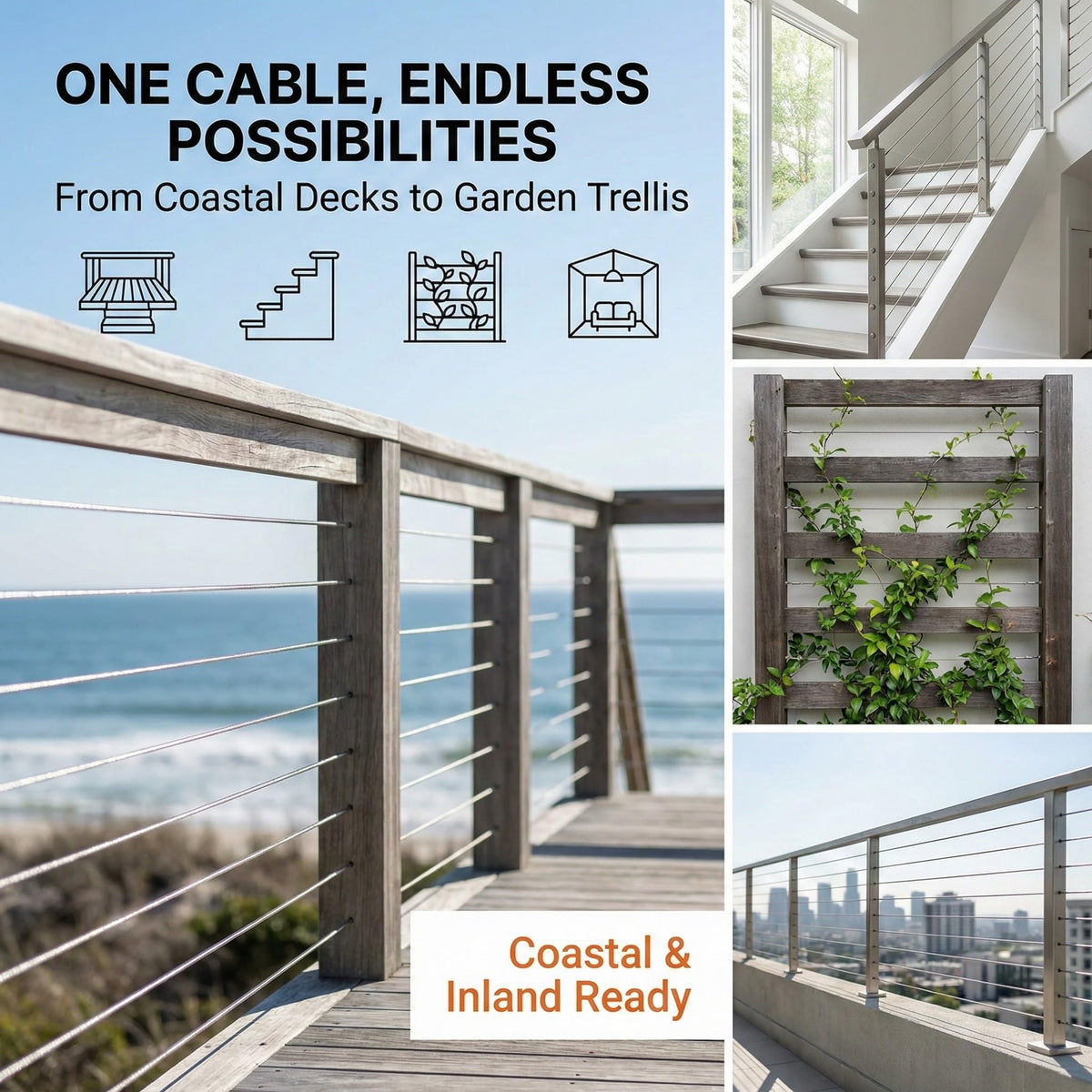 RECTOO marine-grade stainless steel resists salt air for outdoor use
