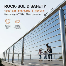 RECTOO stair balustrade setup using 7x7 wire for reliable strength