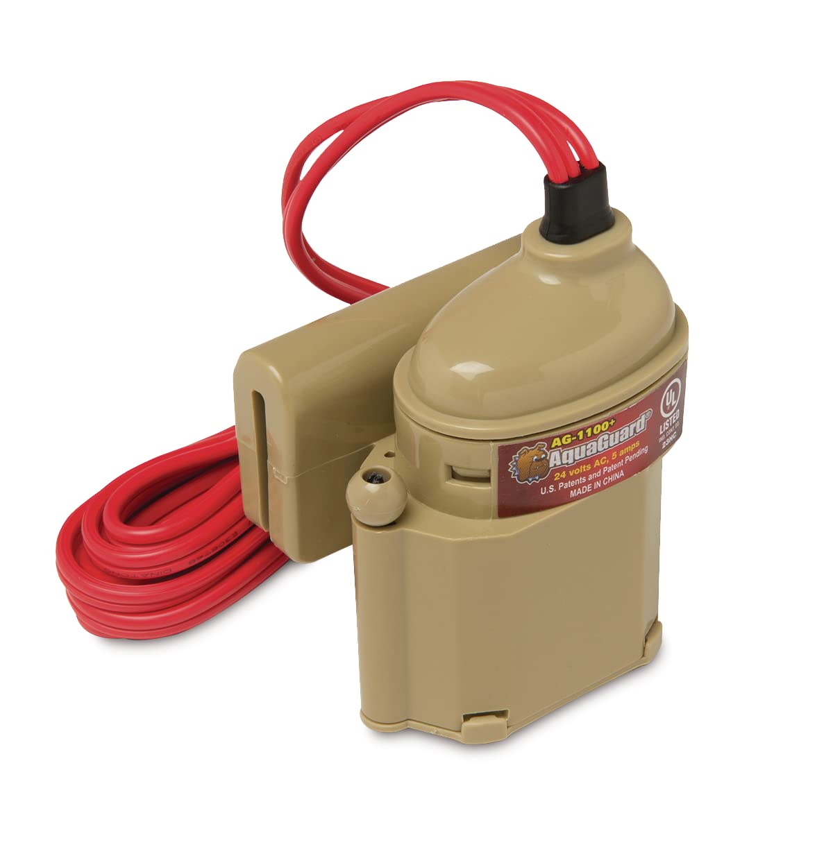 Rectorseal Aquaguard 96100 magnetic float switch on metal drain pan to prevent condensate overflow
