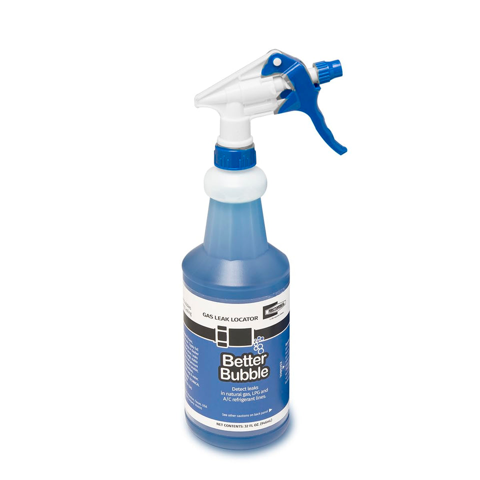 RectorSeal Better Bubble leak detector applied to a valve shows visible bubbles for quick diagnostics