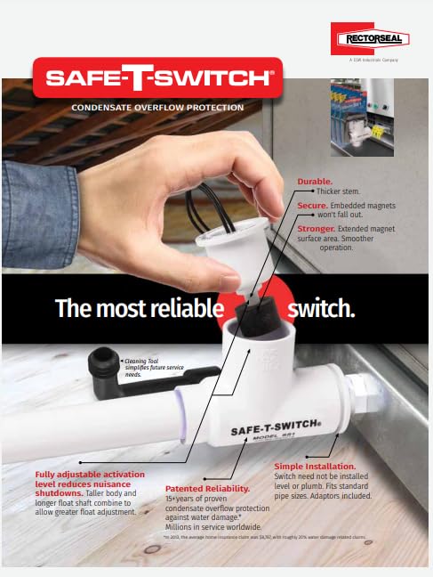 RectorSeal Safe-T-Switch 97637 includes 3/4-inch adapter for versatile setup.