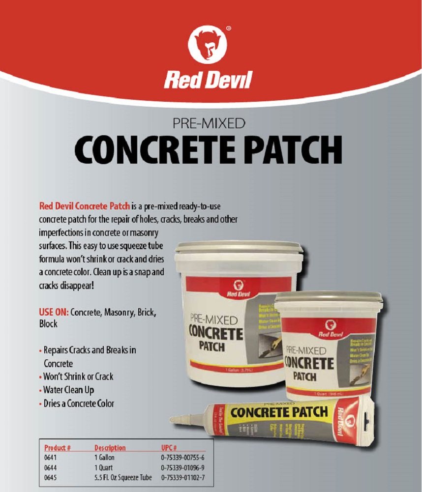 Applying Red Devil 0641 patch to a crack for easy masonry repair.