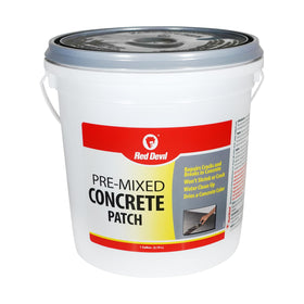 Red Devil 0641 concrete patch tub close-up for quick premixed repairs.