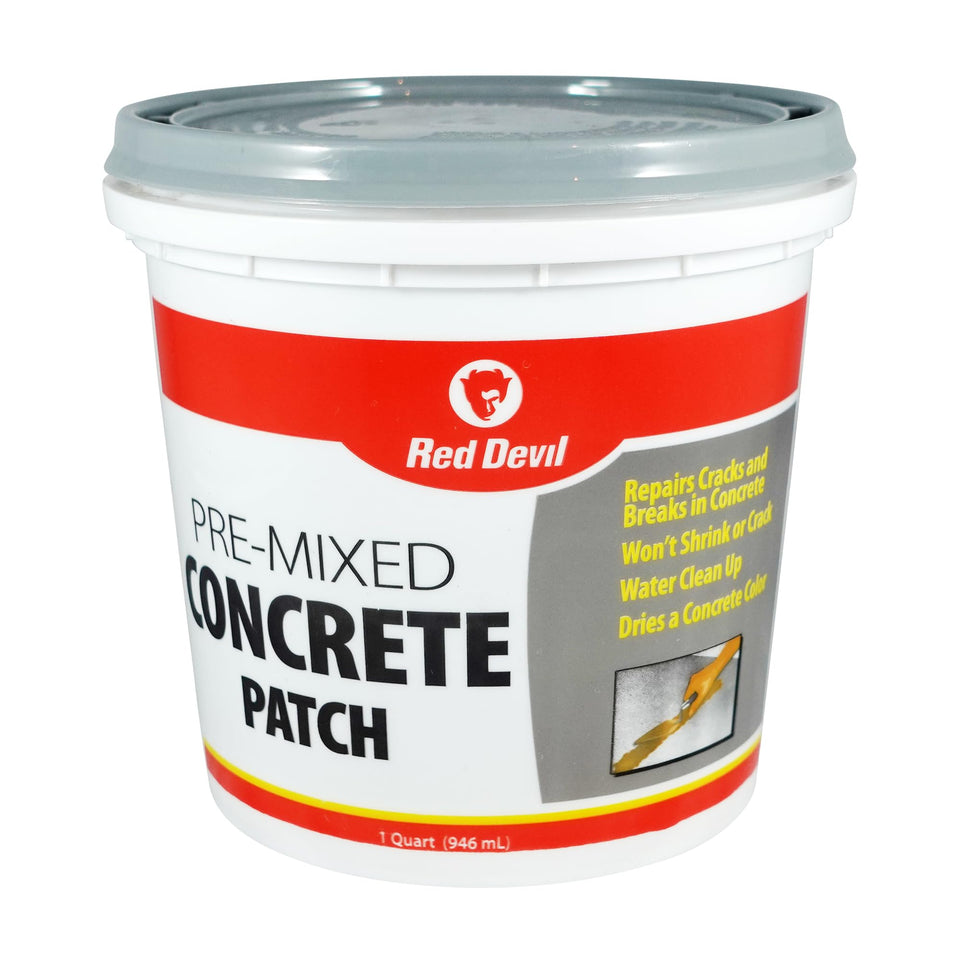 Red Devil 0644 concrete patch in a 1 qt container for quick repairs.