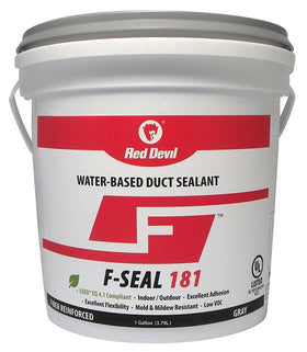 Red Devil F-Seal 181 duct sealant in gray 1-gallon pail for leak-free ductwork.