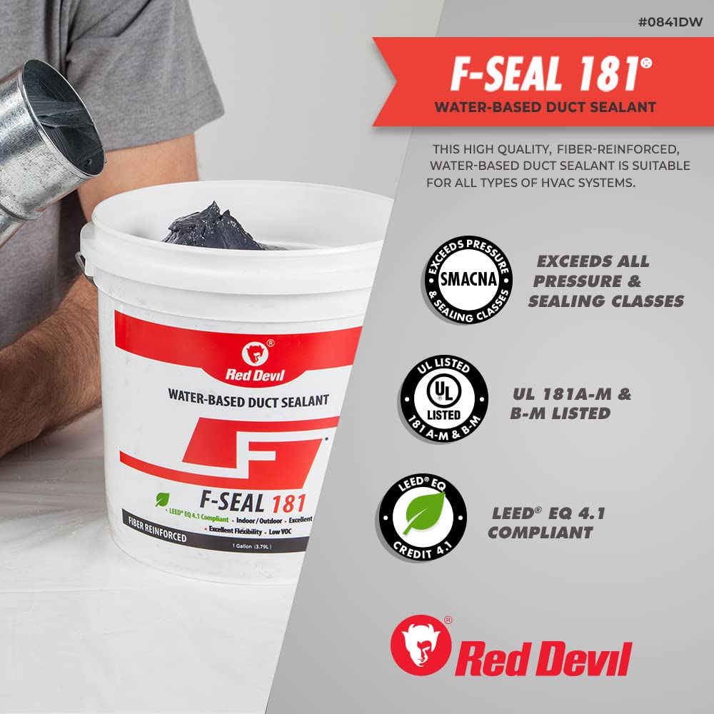 Fast-drying, low VOC Red Devil F-Seal 181 supports safer duct sealing work.