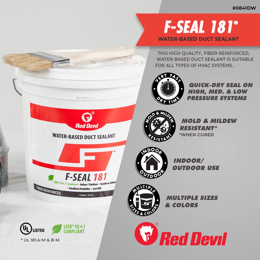 Indoor and outdoor durability of Red Devil F-Seal 181 for varied environments.