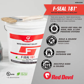 Indoor and outdoor durability of Red Devil F-Seal 181 for varied environments.