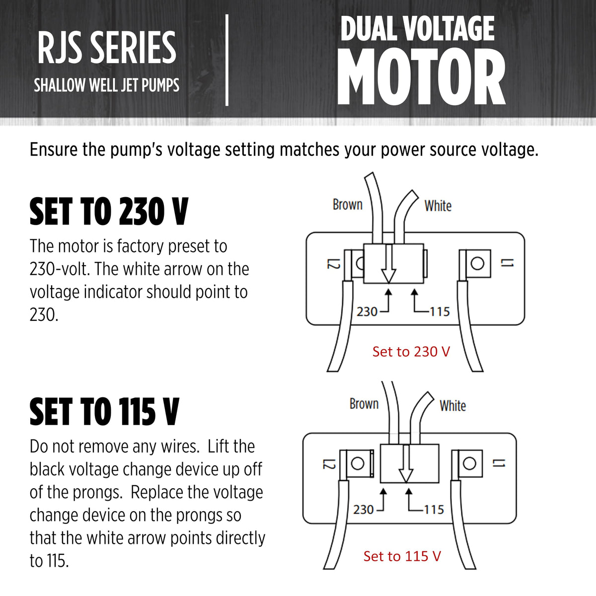 Electrical wiring for 115/230V operation in a home well system.