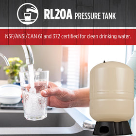 Red Lion RL20A stainless steel connector ensures leak-safe plumbing.