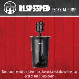 Red Lion RLSP33PED basin compatibility showing fit for 13-inch basins or larger