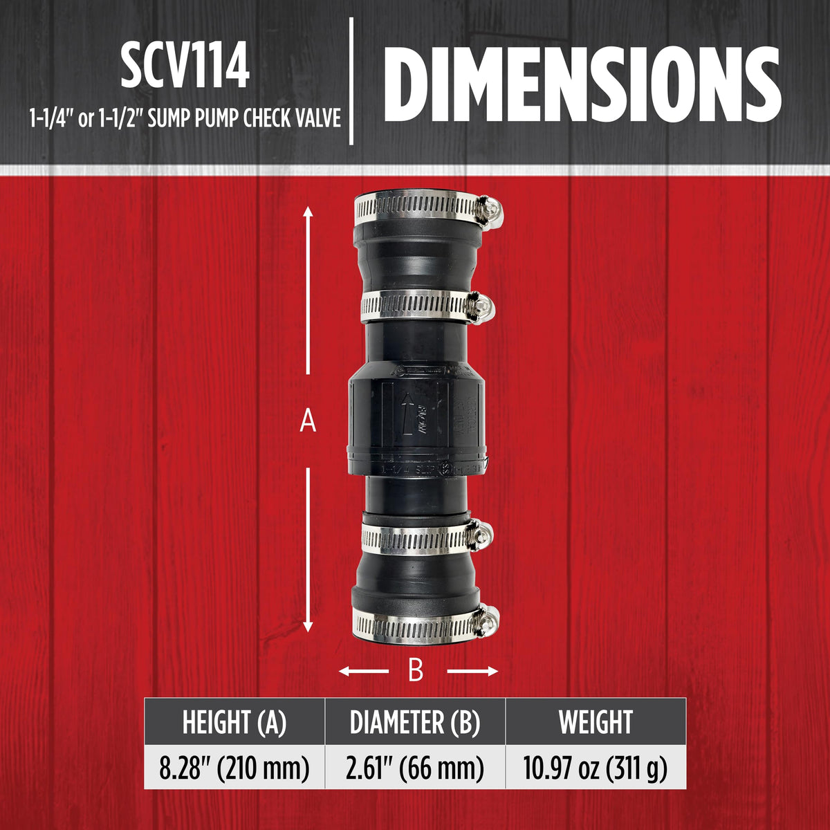 Red Lion SCV114 adapter options for pipe sizing.