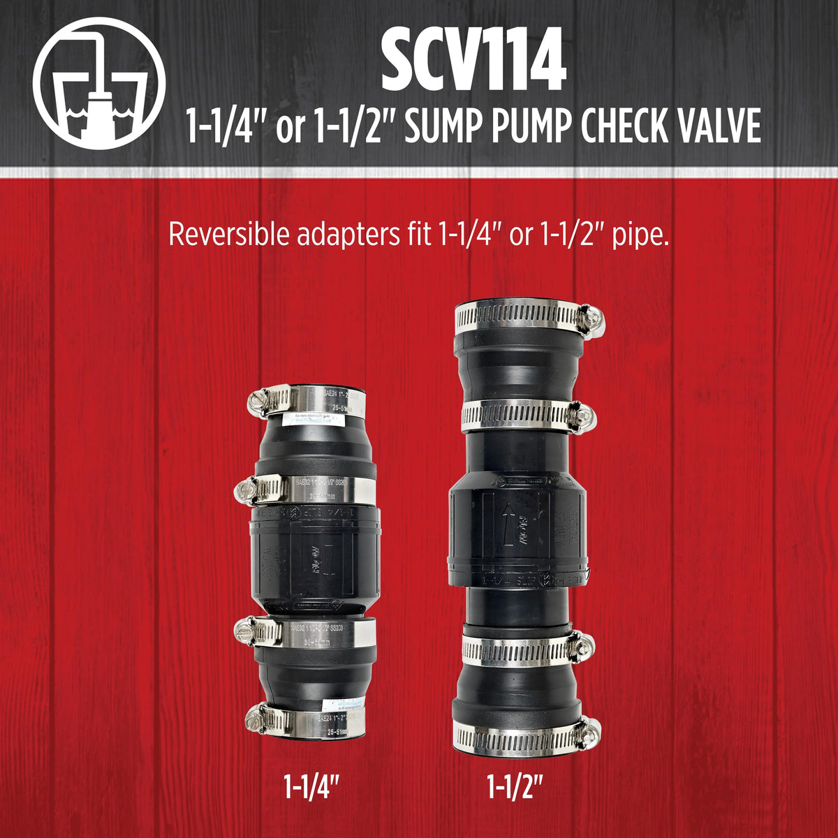 Red Lion SCV114 flapper design reducing water hammer and debris.
