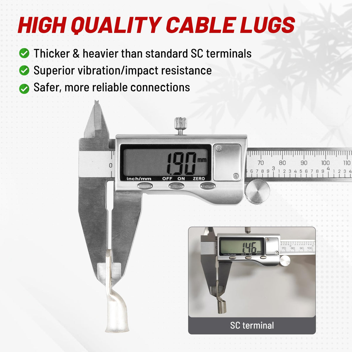 Red Wolf lug with flared opening aids easy wire insertion