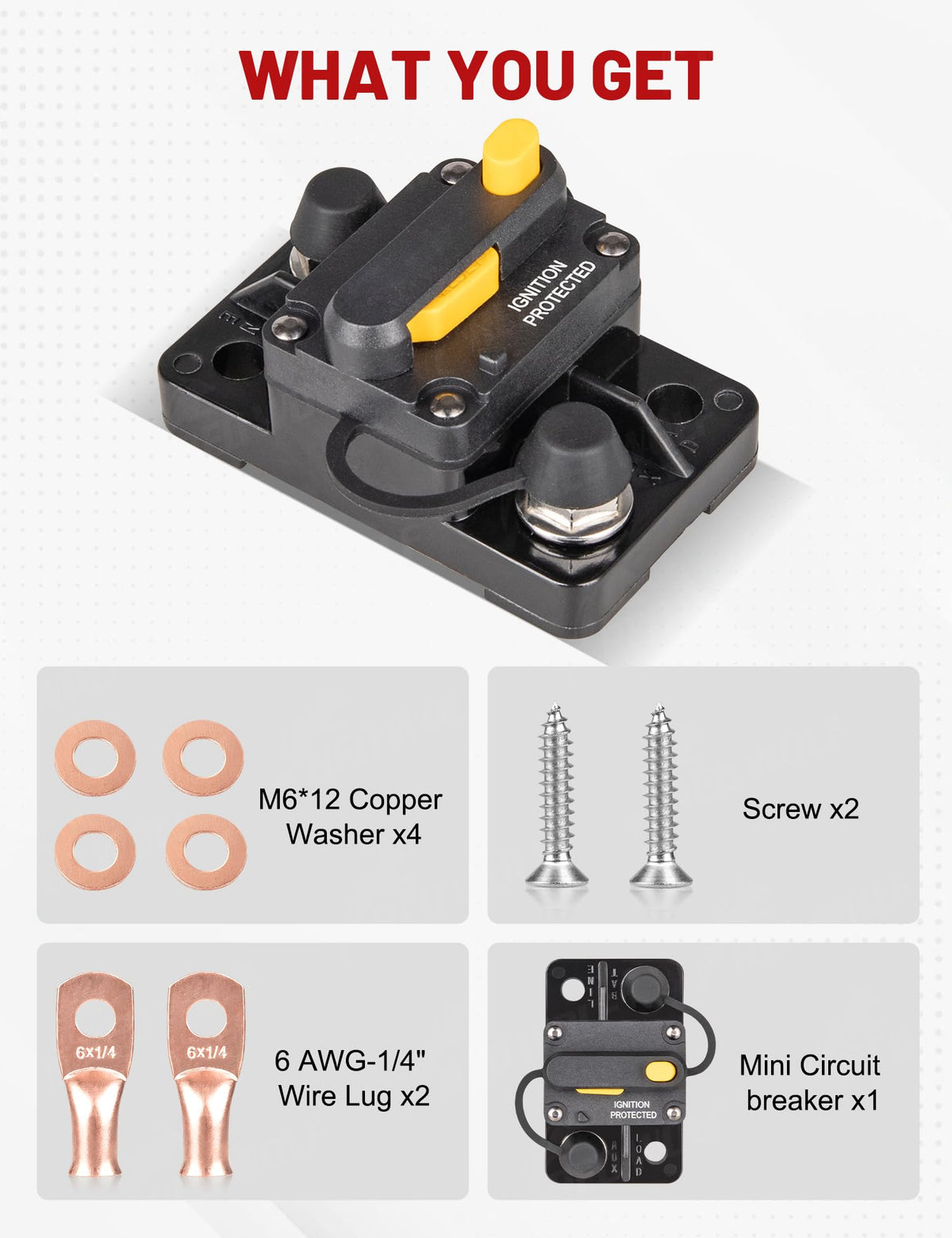 Red Wolf marine installation view showing compact breaker suited for boats and off grid systems