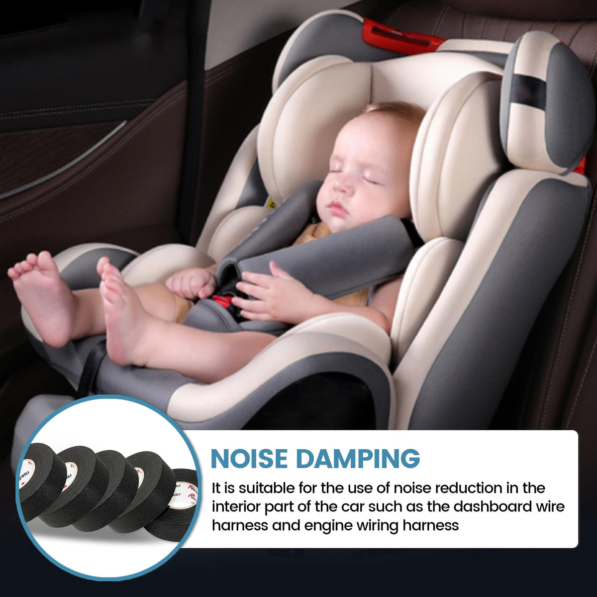 Red Wolf noise-damping tape applied to cables for smoother operation