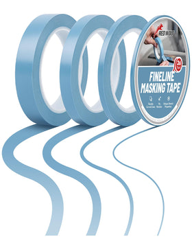 RED WOLF pinstriping tape 1-8in blue roll for precise curved masking