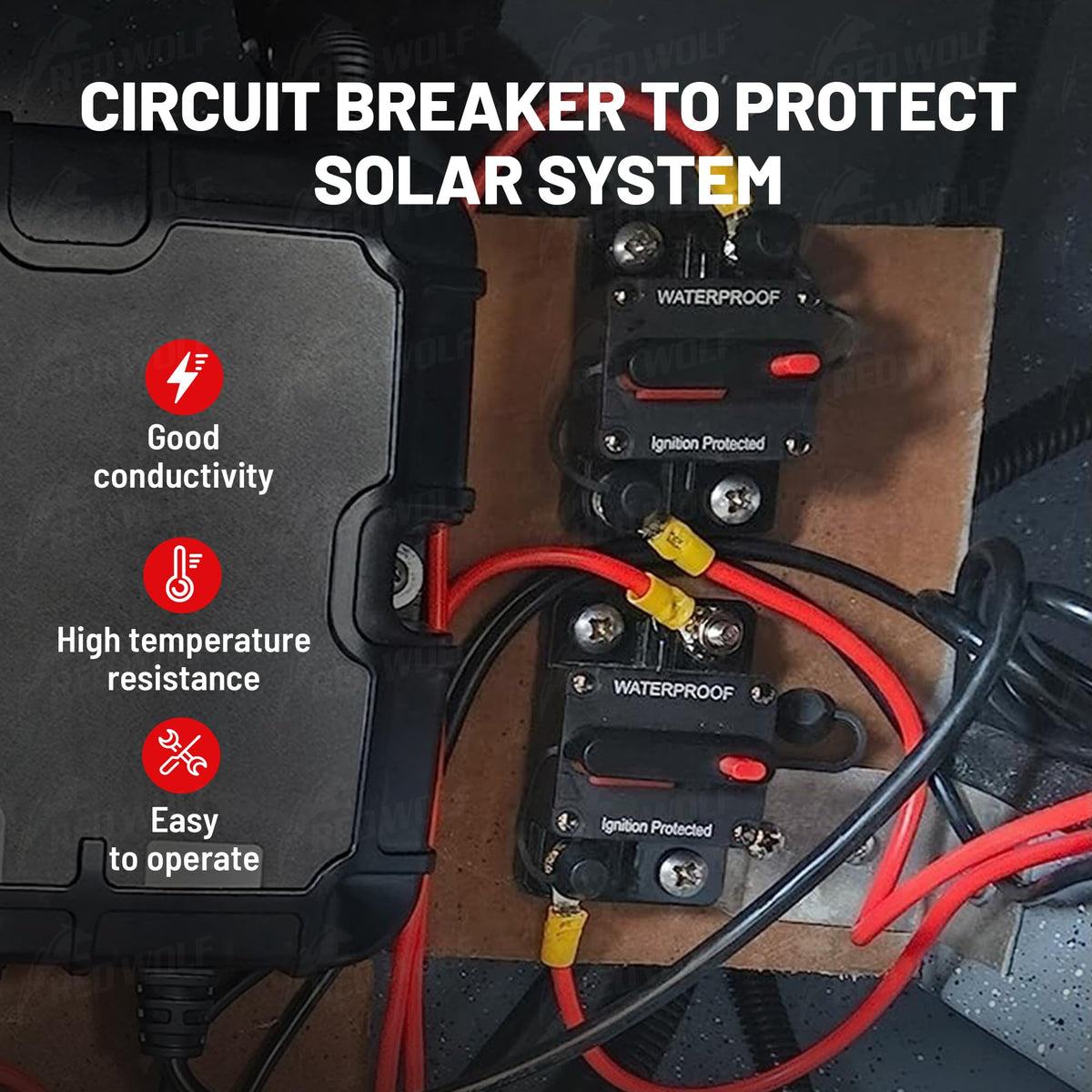 RED WOLF IP67 waterproof cover shields the unit from splash and dust