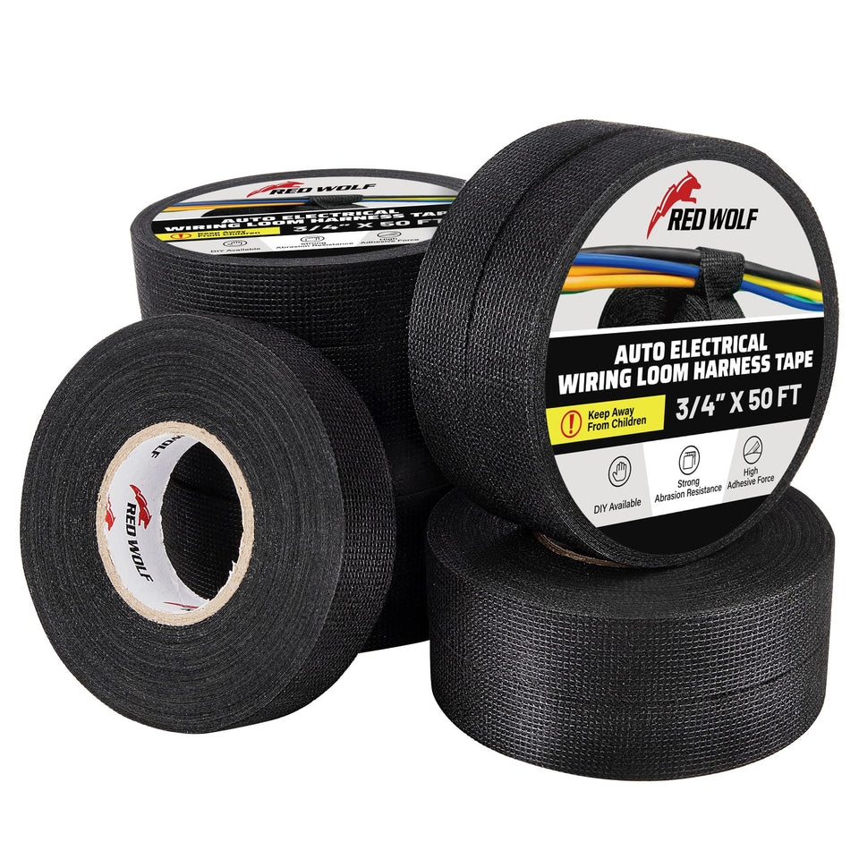 Red Wolf wiring harness tape roll for durable insulation and heat resistance
