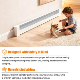 Redants baseboard cover with oversized vent slots for cooler surface.
