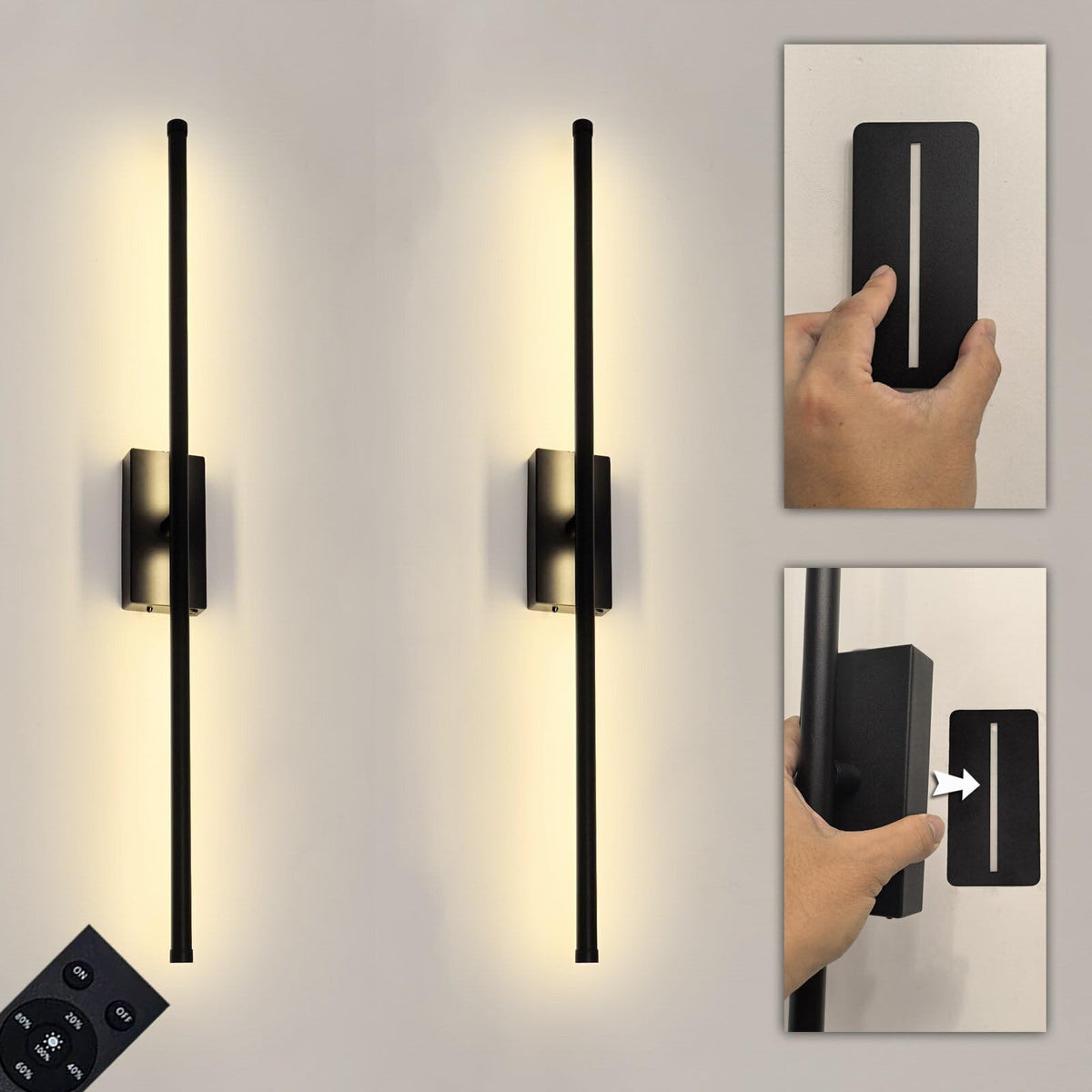 Reddragon Lighting magnetic wireless wall sconce on wall with slim elegance for modern interiors.