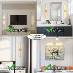Reddragon Lighting dimmable sconce with remote control for adjustable brightness.