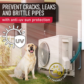 Freeze proof foam wrap reduces heat loss on exposed lines