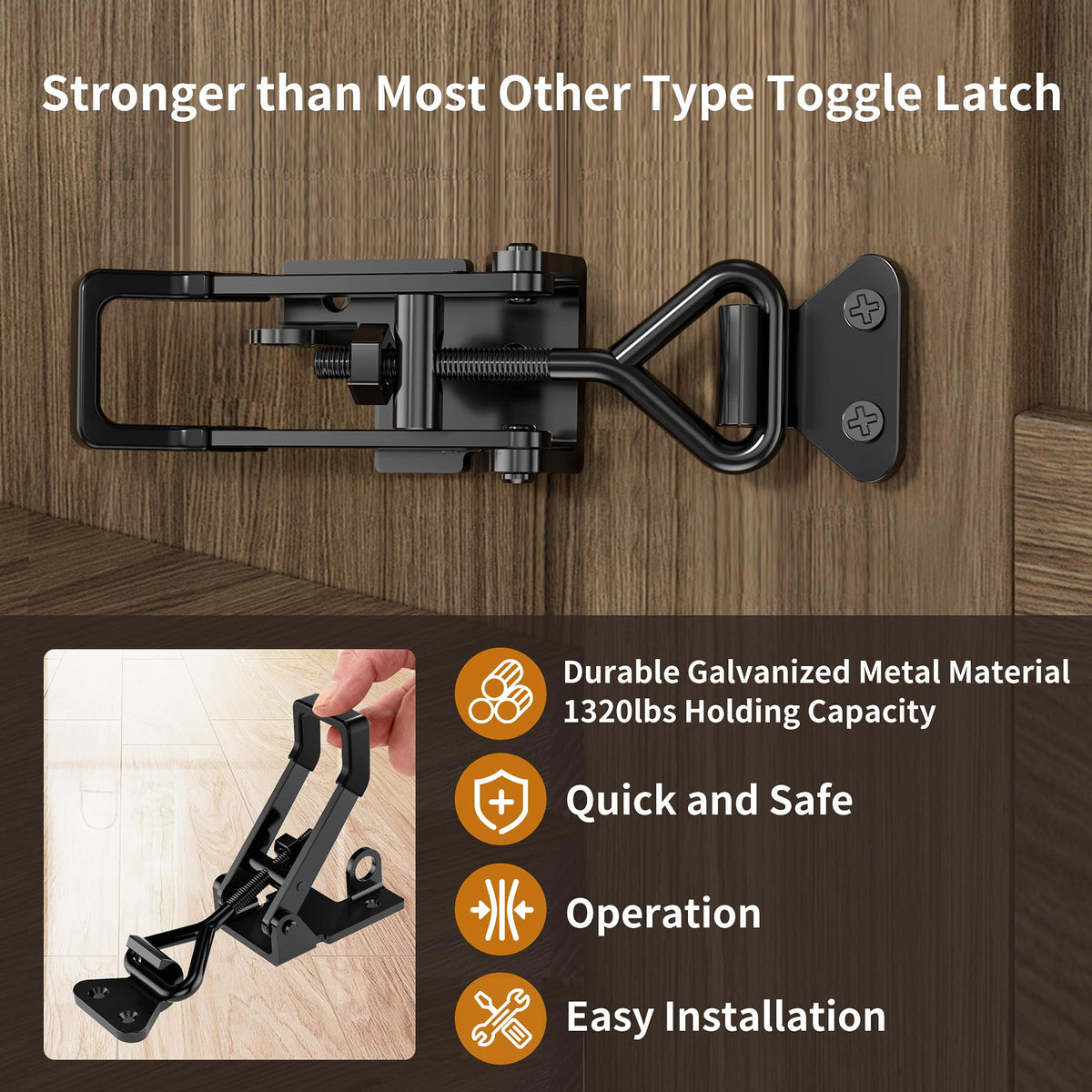 REDOVANT 1320lbs capacity latch withstands heavy toolboxes and smoker box lids.