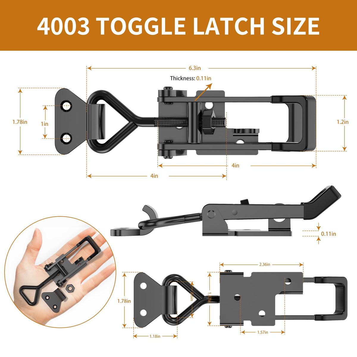 REDOVANT 4003 toggle latch installed on cabinet for fast, secure closure.
