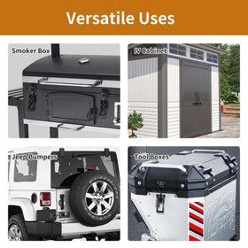 REDOVANT smoker box cover secured with 4003 toggle latch for reliable sealing.