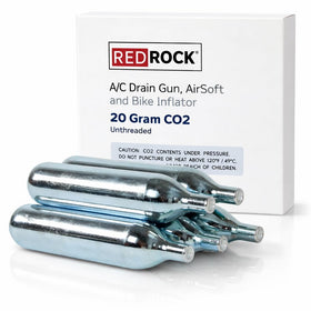 RedRock 20g CO₂ cartridge exterior label for industrial HVAC use