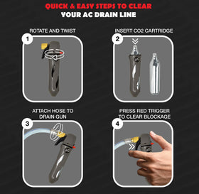 RedRock Gallo Gun kit includes five CO2 cartridges for on-site use
