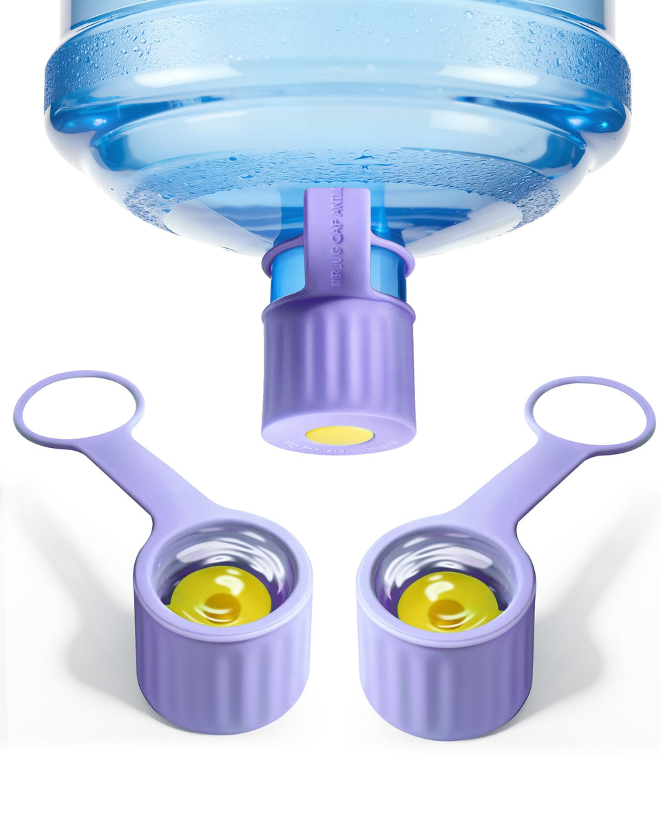 Redsack 3-pack silicone cap on a 5-gallon jug provides leak-proof sealing.