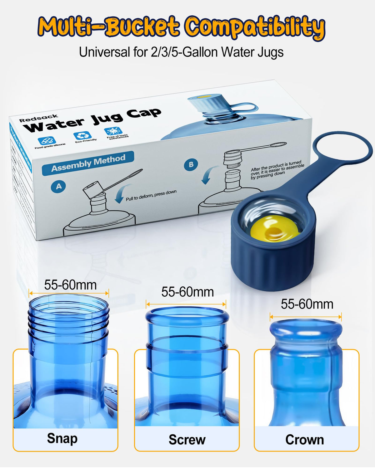 Redsack durable reusable caps offer long-lasting leak-free performance.