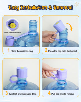 Purple Redsack caps bring color while maintaining leak protection.