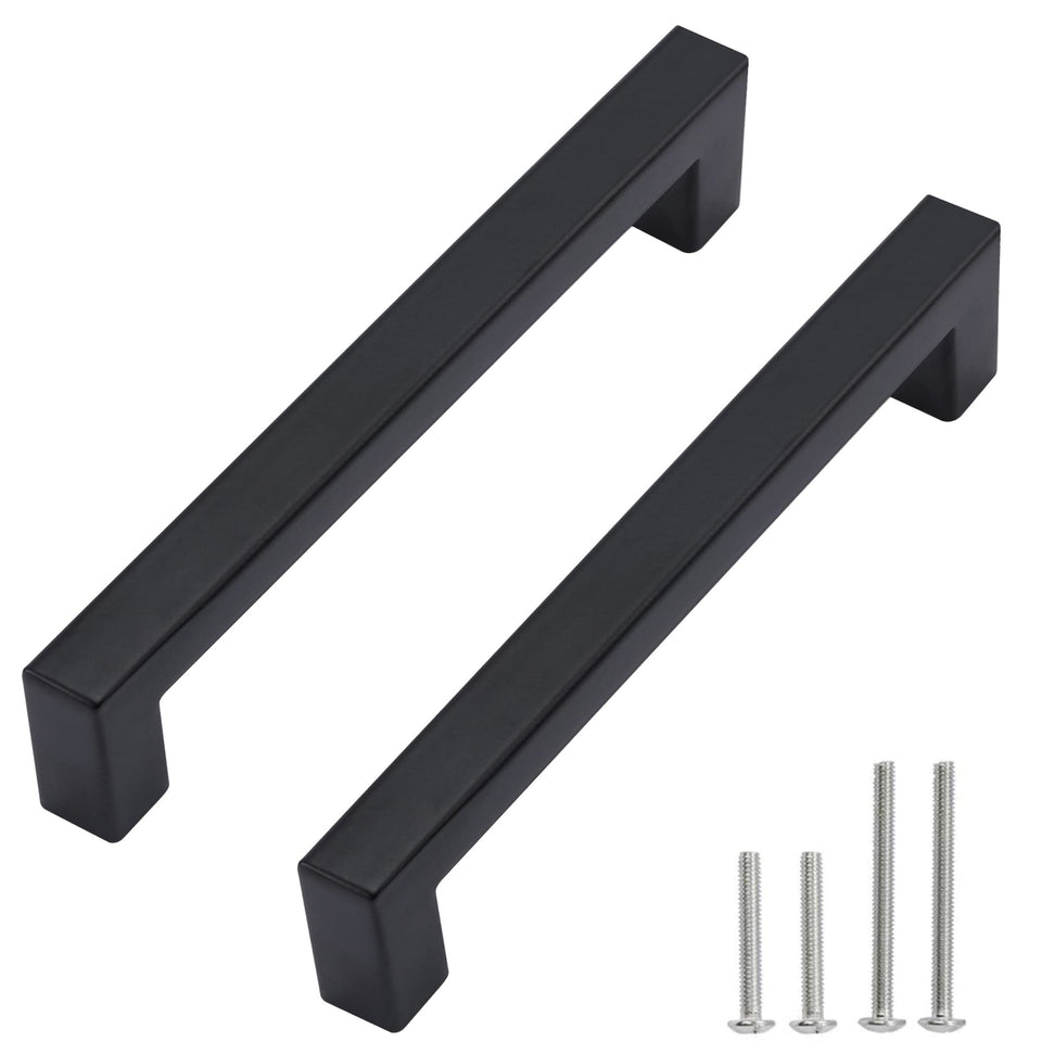 Redunest cabinet pulls in matte black square 5 inch for a modern kitchen upgrade
