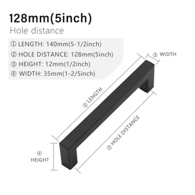 Redunest drawer pulls in matte black square 5 inch with strong grip and fit