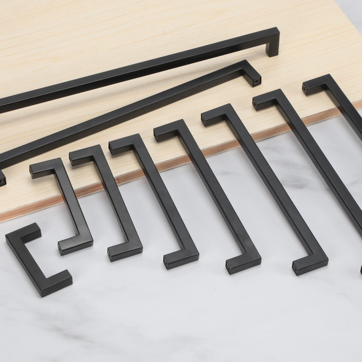 Pack of ten Redunest matte black cabinet pulls with screws included