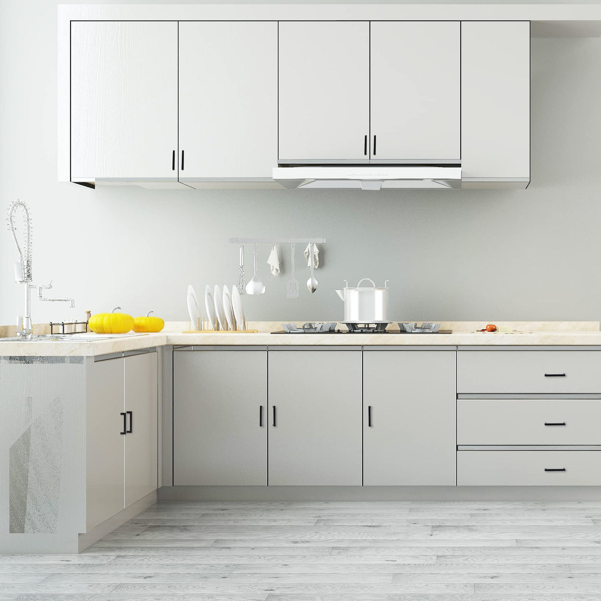 Screws included with Redunest matte black pulls for versatile installation
