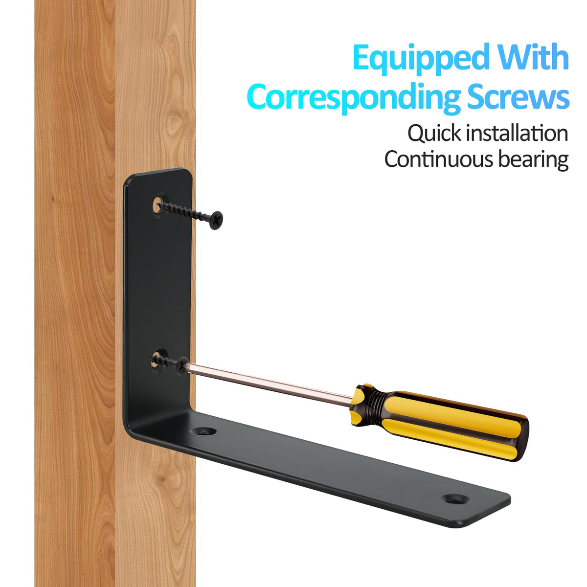 Redunest L-bracket smooth surface with black coating and no burrs