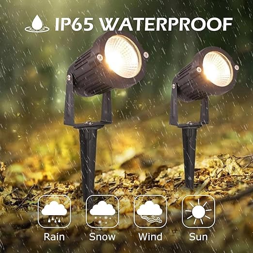 REEGOLD IP65 waterproof outdoor light withstands rain and spray for year-round use.
