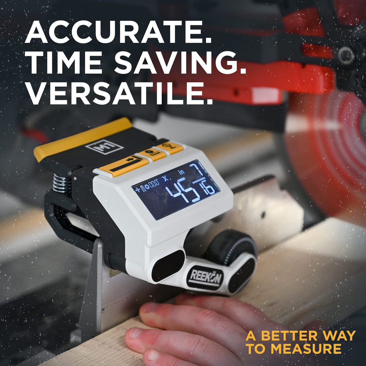REEKON M1 Caliber digital display shows real-time cut lengths clearly.