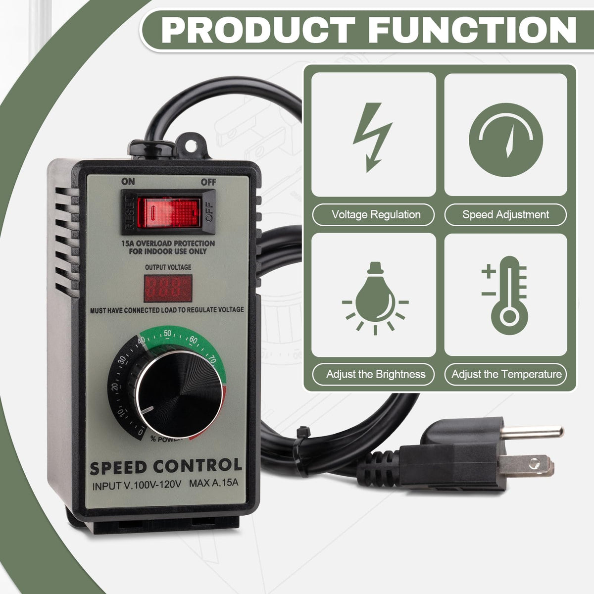 Reemoo AC speed controller belt clip enables hands-free operation on-site