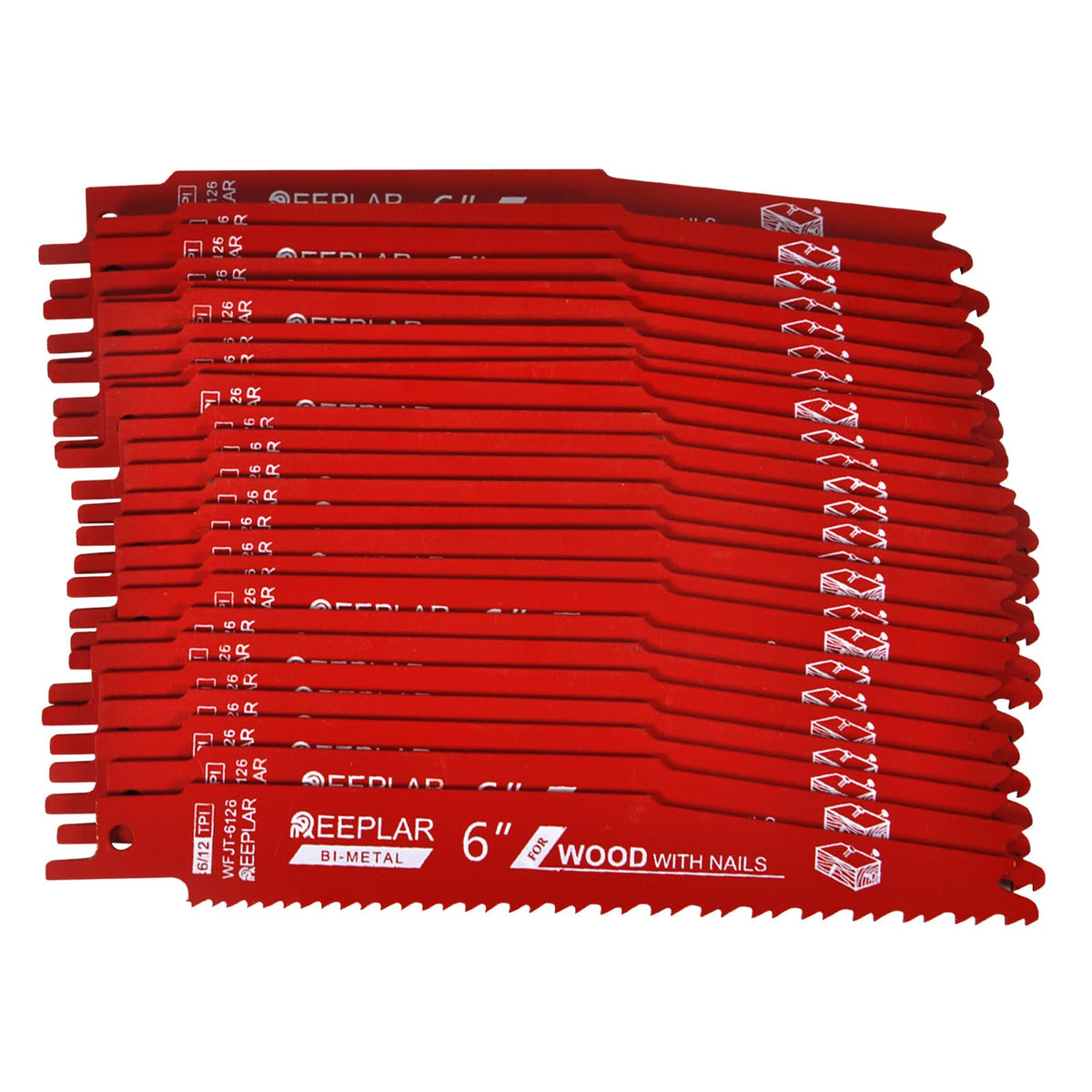 REEPLAR 25-pack 6in blades for nail embedded wood for durable cuts