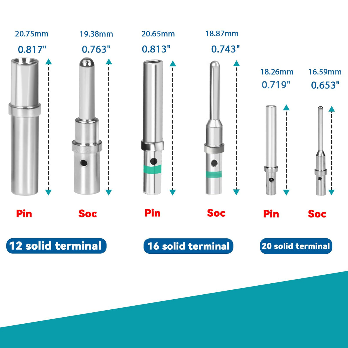 REEPLAR Deutsch 16-pin terminal pins deliver steady conductivity for mid-range wiring