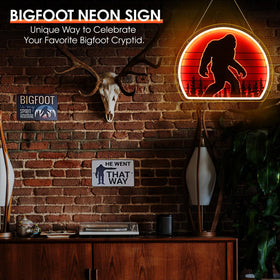 ReyeeInc Bigfoot Neon Sign 3D-engraved outline glows with crisp edge light.
