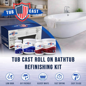 Refinished Bath Ekopel Roll On Tub bright white top coat for a brilliant gloss.