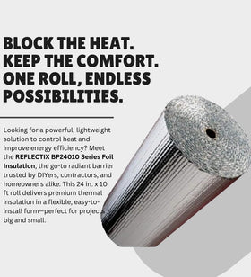 Reflectix double bubble foil design provides durable insulation.