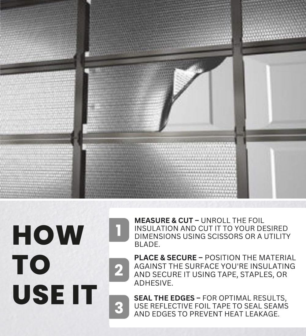 Reflectix garage door insulation installation improves temperature control.