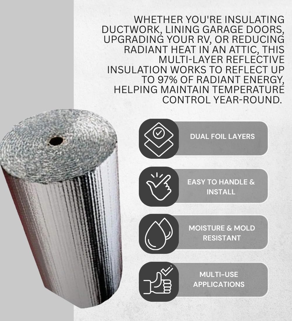 Reflectix window application blocks heat for summer comfort.